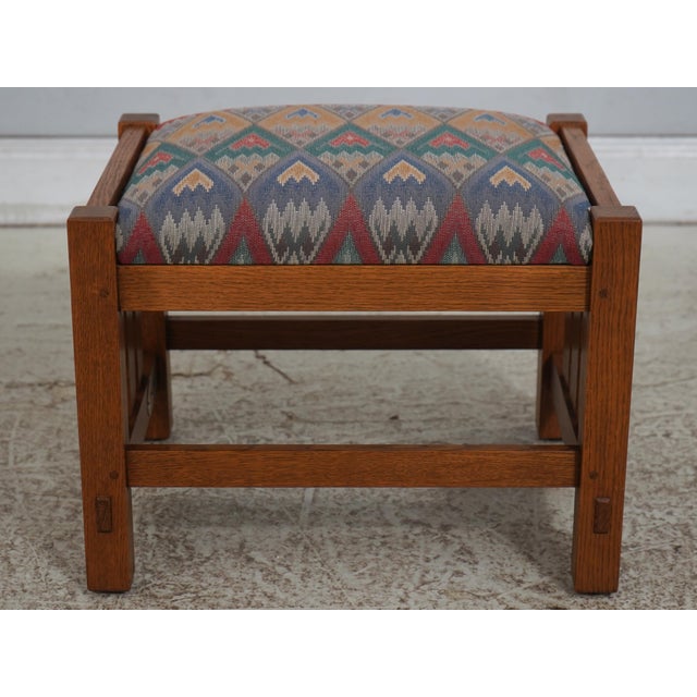 Stickley Mission Oak Morris Chair & Ottoman For Sale - Image 13 of 18