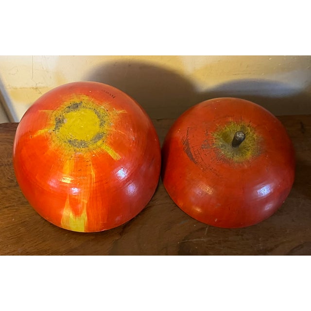 Antique Early 20th Century Paint Decorated Carved Wood Apple Box For Sale - Image 9 of 13