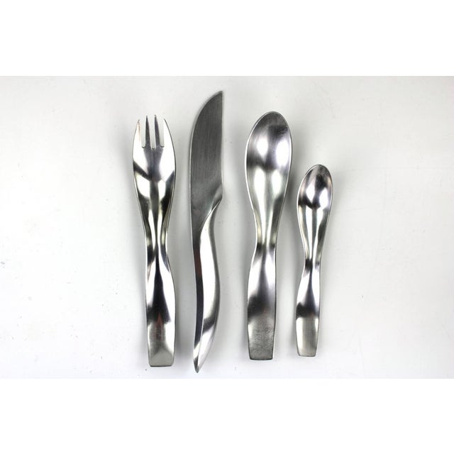 1960s Model 7000 Danube Cutlery by Janos Megyik for Amboss, 1970s, Set of 24 For Sale - Image 5 of 18