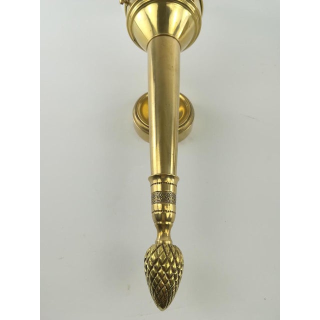 Empire Wall Lamp Made of Brass, 1910, Set of 2 For Sale - Image 4 of 8