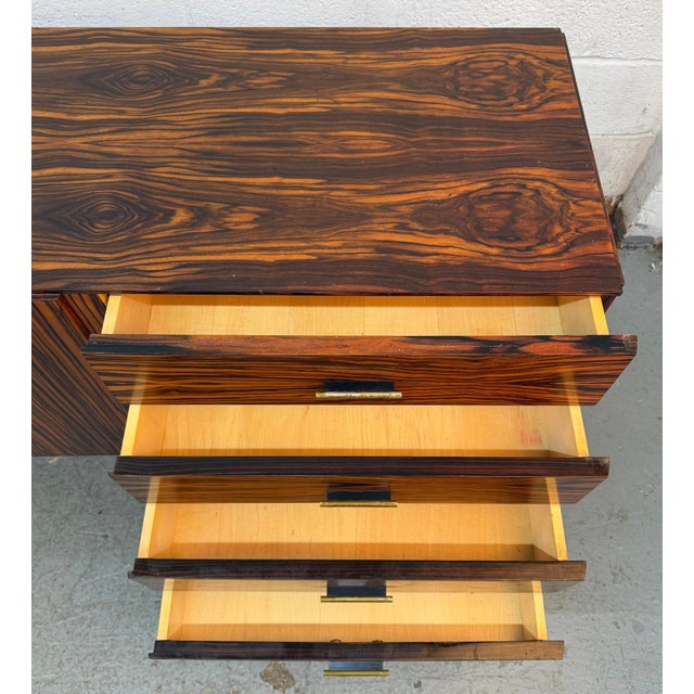 Wood Vintage Mid-Century Modern Gabonese Ebony and Metal Sideboard For Sale - Image 7 of 17