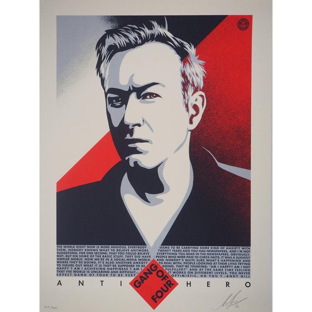 Shepard Fairey, Andy Gill, Anti Hero Red Edition, Lithograph For Sale - Image 8 of 8
