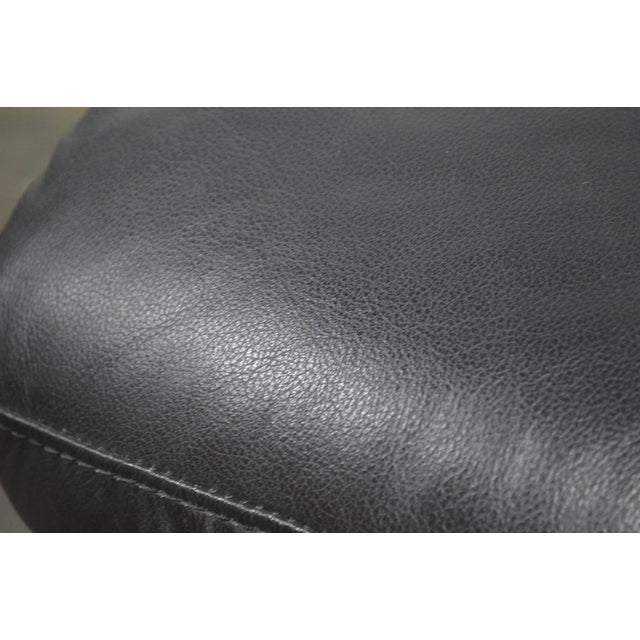 Animal Skin 1980's Italian Modern Leather Chair and Ottoman For Sale - Image 7 of 10