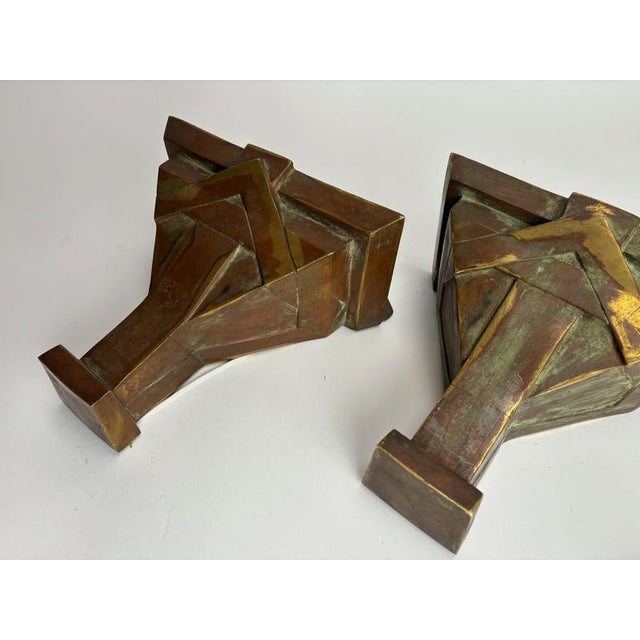 Deco Italian Wall Lamps in Bronze from Banci, 1970s, Set of 2 For Sale - Image 10 of 14