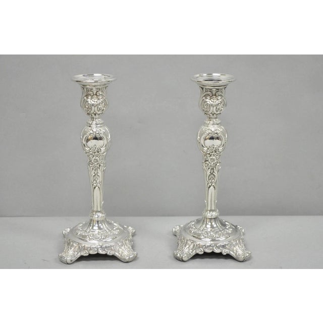 Vintage Wm Rogers & Son Silver Plated 3 Arm Convertible Candelabra - A Pair For Sale - Image 14 of 15