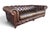 English Restoration Hardware Chesterfield Cognac Leather Sofa With Brass Nailhead & Casters For Sale - Image 3 of 16