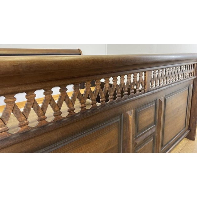 Vintage French King Size Sleigh Bed Frame For Sale - Image 5 of 9