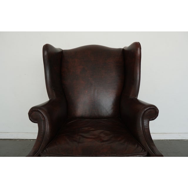 Brown Vintage Sherrill Furniture Wingback Chair For Sale - Image 8 of 16