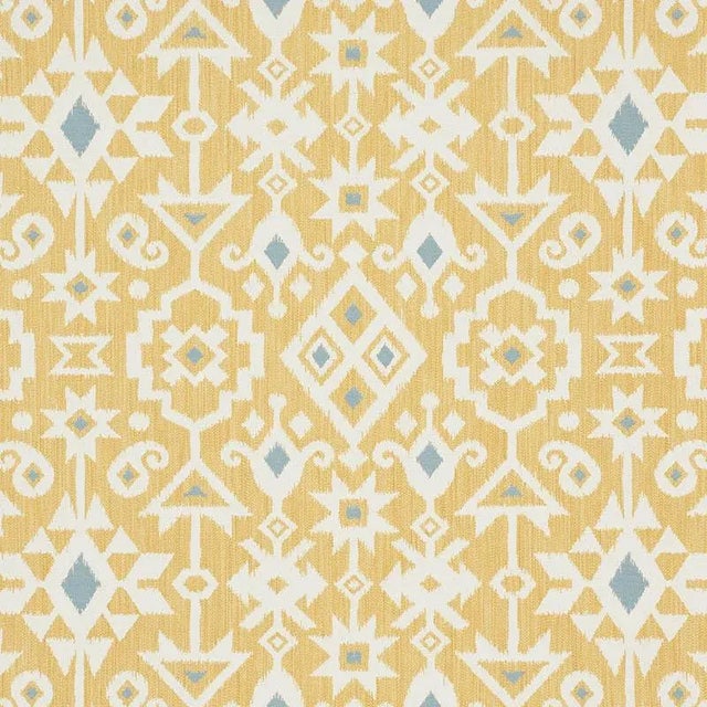 Contemporary Sample - Schumacher Crusoe Ikat Fabric in Yellow For Sale - Image 3 of 3