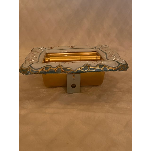 Sherle Wagner Gold & Ceramic Bathroom Toilet Paper Holder For Sale In Washington DC - Image 6 of 9