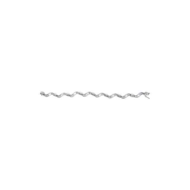 Haus of Brilliance 14K White Gold 2.00 Cttw Baguette-Cut Spiral Link 7" Bracelet (G-H Color, SI1-SI2 Clarity) For Sale - Image 4 of 6