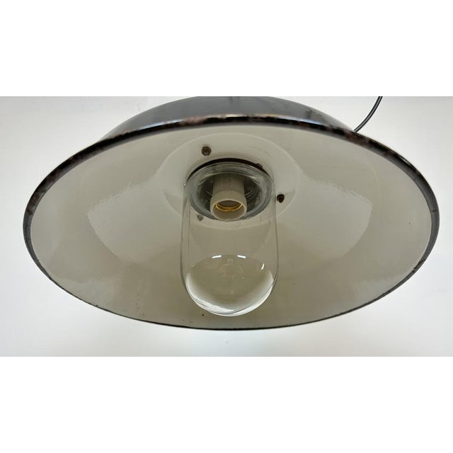 1950s Industrial Black Enamel Factory Pendant Lamp, 1950s For Sale - Image 5 of 18