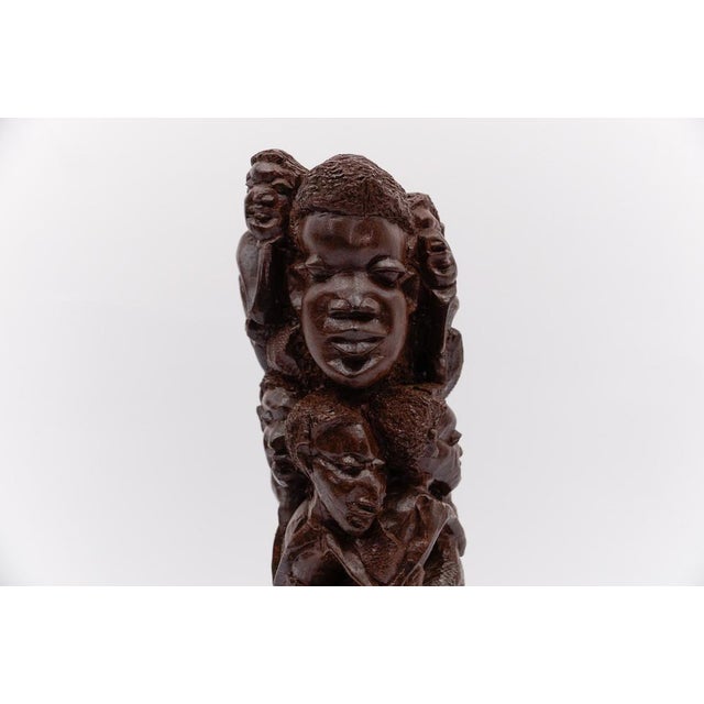 Vintage Tanzanian Makonde Hand-Carved Family Tree, 1970s, Ironwood or Ebony For Sale - Image 6 of 17