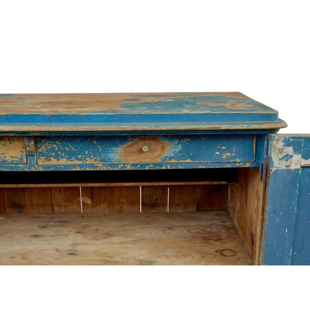 Antique Scandinavian Rustic Painted Cabinet, 1860 For Sale - Image 9 of 12
