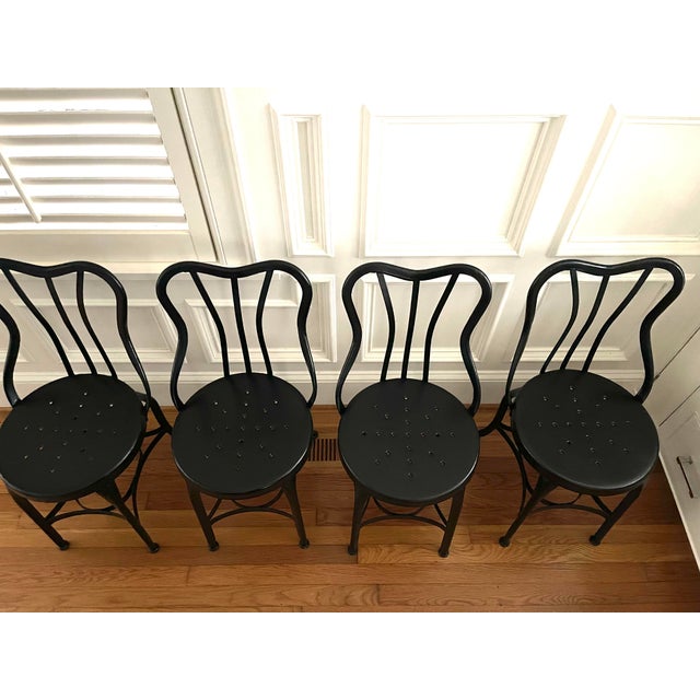 Toledo Metal Furniture Co. Early 1900s Bistro Chairs - Set of 4 Attributed to Toledo Metal Furniture Co. For Sale - Image 4 of 12