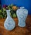Elegant pair of vintage Korean celadon vases, each beautifully hand-painted with the traditional “Thousand Crane” motif —...
