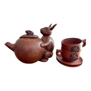 Vintage Chinese Yixing Zisha Tea Set - 4 Pieces