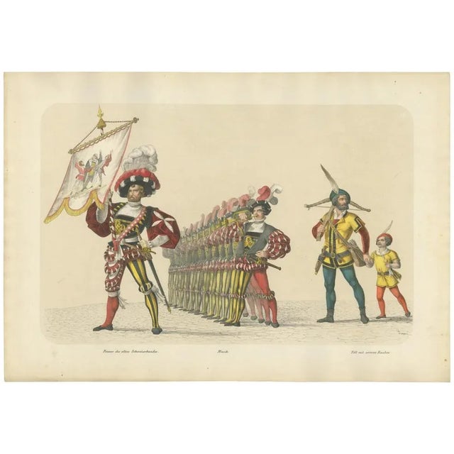 Heinrich Jenny, The Banner of the Swiss Confederation and William Tell, 1855, Lithograph on Paper For Sale - Image 10 of 10