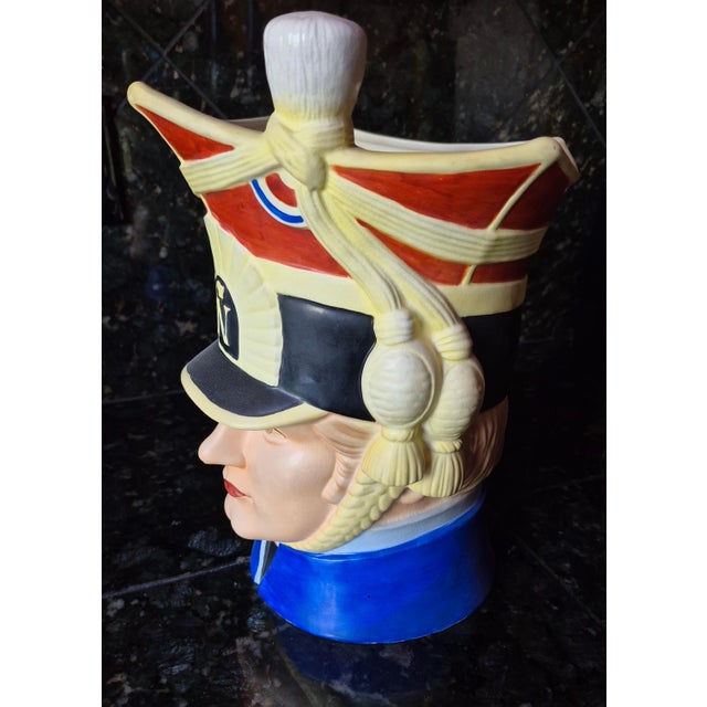 Cream Vintage Royal Orleans Napoleonic Military Head Vases - A Pair (Jg) For Sale - Image 8 of 18