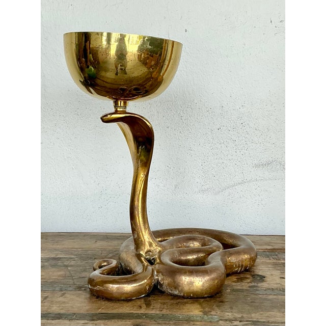 Brass Vintage Polished Brass Cobra Bowl For Sale - Image 8 of 12
