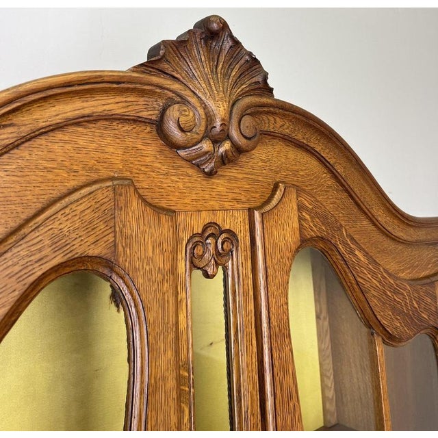 Vintage Louis XVI French Oak Display Cabinet For Sale - Image 4 of 14