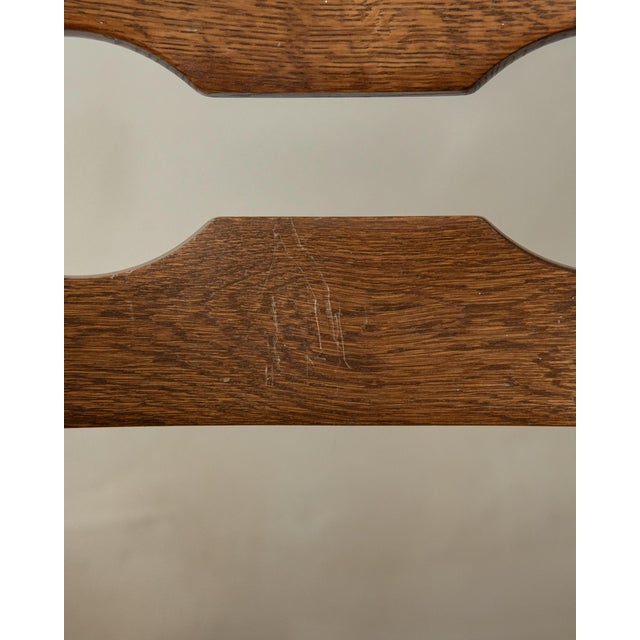 Brutalist Oak Razorback Dining Chairs with Green Velvet, 1970s, Set of 4 For Sale - Image 18 of 18