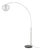 Float Arc Lamp - 92" Satin Nickel Steel, Mid Century Floor Lamp, Sphere White Satin Shade, Marble Base For Sale