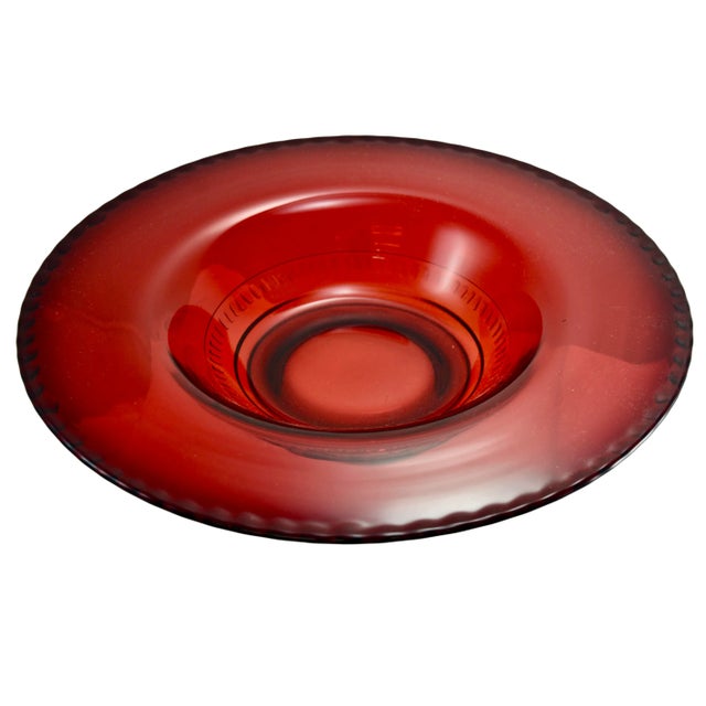 Mid-Century Modern Ruby Red 12” Console Bowl For Sale - Image 3 of 4