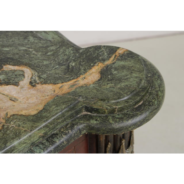 Brown Vintage Marble Top French Louis XVI Style Commode For Sale - Image 8 of 18