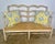 French Provincial Style Bench W/ Rush Seat & Leather Cushion For Sale - Image 10 of 16