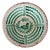 Spanish Ceramic Bowl with Green Bird Motif and Glazed Inside, 1980s For Sale