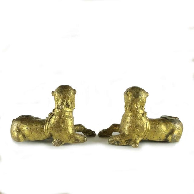 Gilded Bronze Lions, Nuremberg, 1500s, Set of 2 For Sale - Image 4 of 12