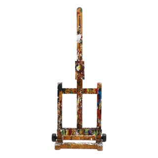 Vintage Mexican Painted Wood Artist Easel For Sale