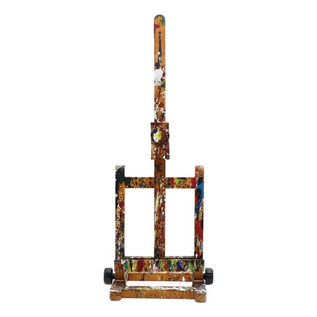 Vintage Mexican Painted Wood Artist Easel For Sale