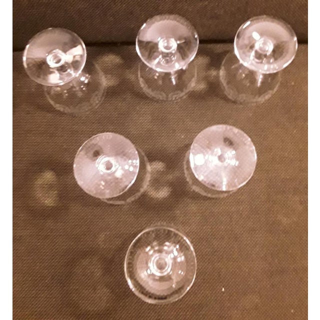 French Crystal Glass Wine Glasses from Baccarat, 1970s, Set of 6 For Sale - Image 6 of 9