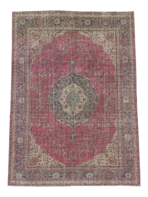 Vintage Turkish Oushak Rug - 8′10″ × 12′3″
