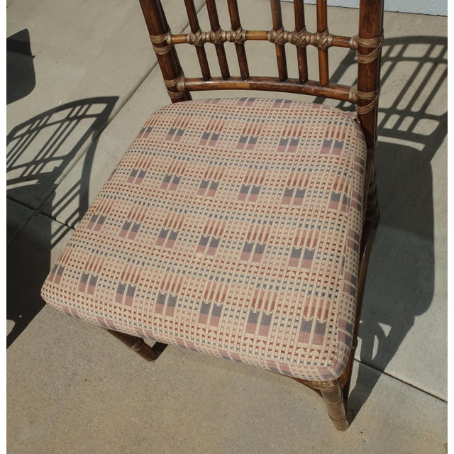 Set of Six Vintage McGuire Balboa Organic Bamboo Ratten Dining Chairs For Sale - Image 12 of 14
