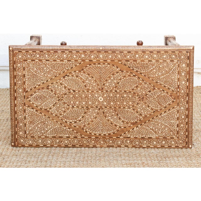 British Colonial Scalloped Inlay Design Writing Desk For Sale - Image 12 of 13