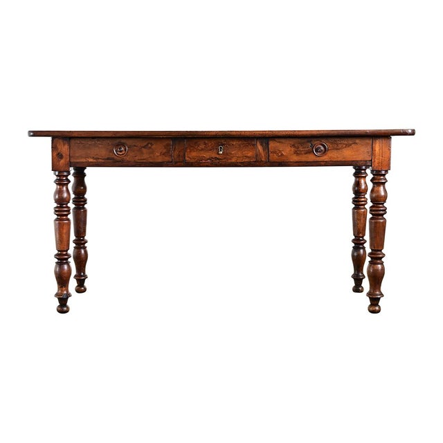 French Provincial French 19th Century Walnut Server with Burl Front For Sale - Image 3 of 11