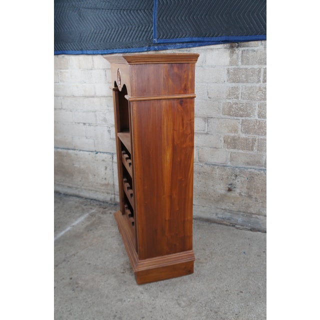 Traditional Mahogany 12 Bottle Wine Rack Holder Bar Cabinet Storage Stand For Sale - Image 9 of 12