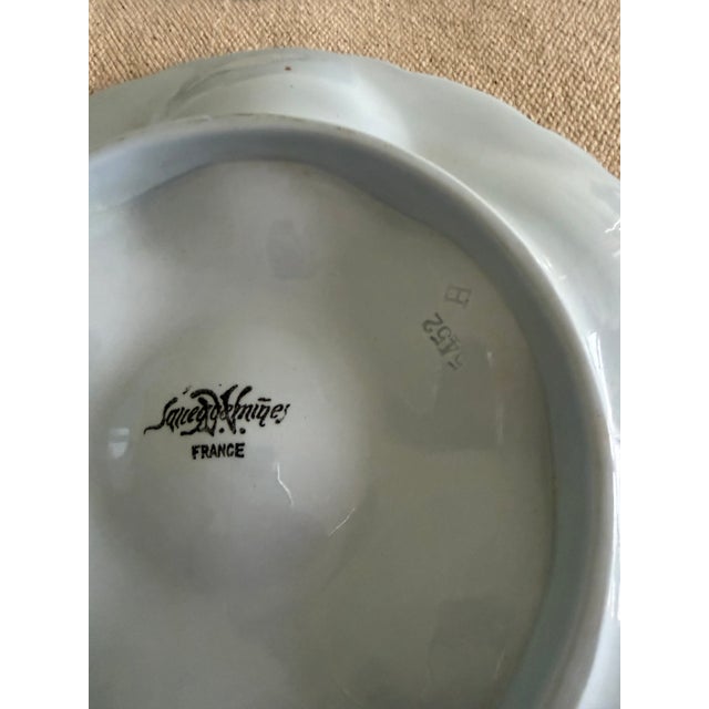 1910s 1910s French Art Deco Sareggemines Oyster Plate in Pale Blue, 6 Available For Sale - Image 5 of 8