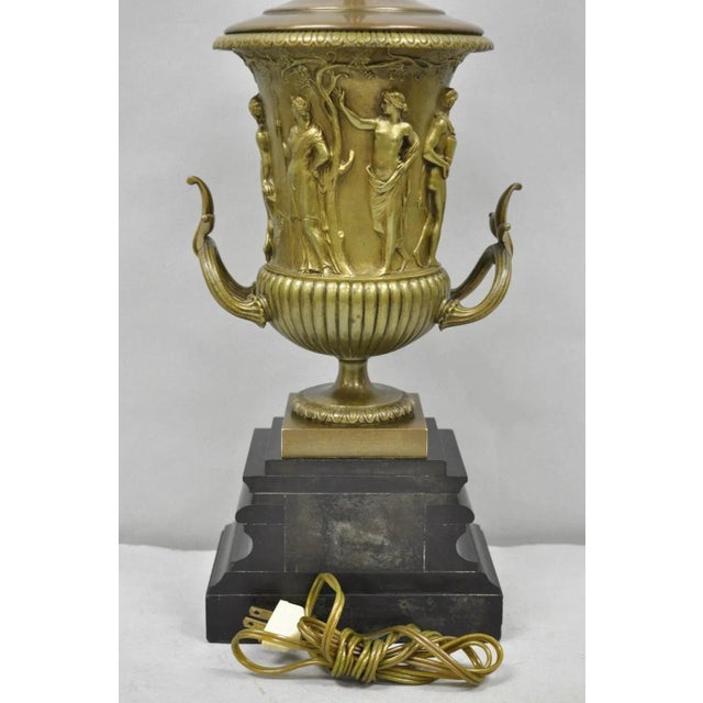 Antique Clodion French Neoclassical Figural Bronze Trophy Cup Urn Table Lamp For Sale - Image 14 of 17