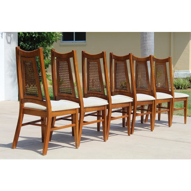 1960s Liberty Chair Co. Mid-Century Modern Cane Back Dining Chairs – Set of 6 For Sale - Image 12 of 18