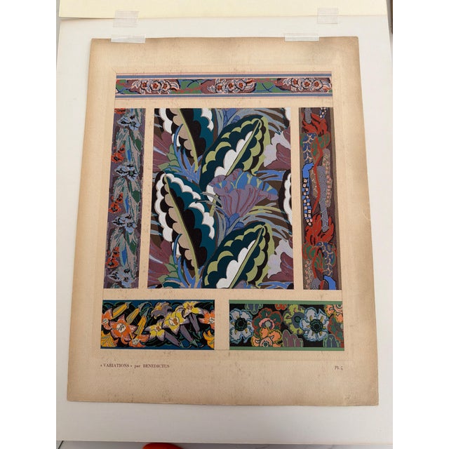 Original 1924 Édouard Bénédictus Art Deco Pochoir Print – Variations, Plate 4 (Full Folio Sheet, Framed) For Sale In Rochester - Image 6 of 7