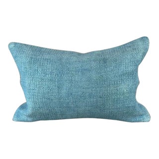 16 x 24 Hemp Pillow Turkish Cushion Natural Blue Pillow Cushion Cover For Sale