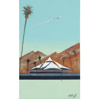 Mid-Century Mod PSP - Palm Springs Modern Travel Painting - Original Artwork by Kathleen Keifer For Sale