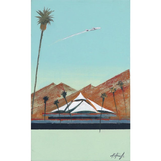 Mid-Century Mod PSP - Palm Springs Modern Travel Painting - Original Artwork by Kathleen Keifer For Sale