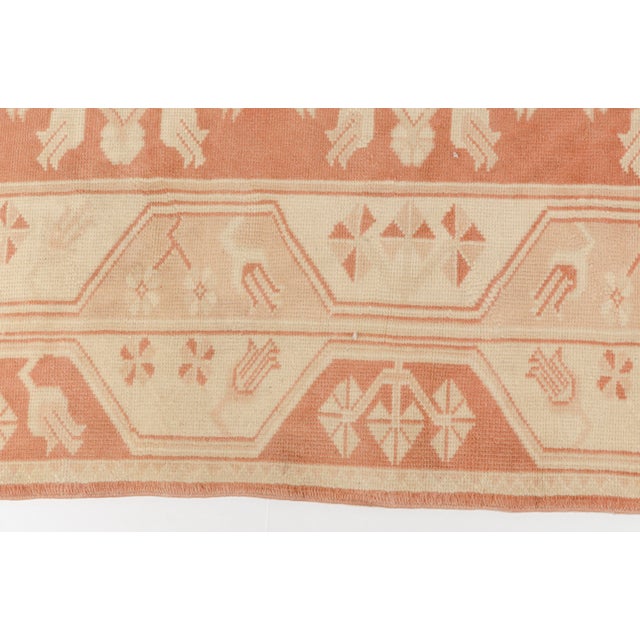 Burnt Orange and Beige Faded Neutral Area Rug For Sale - Image 9 of 11