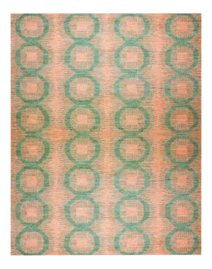 Aara Rugs Inc. Hand Knotted Natural Wool & Cotton Ikat Rug - 9'2" X 12'2"