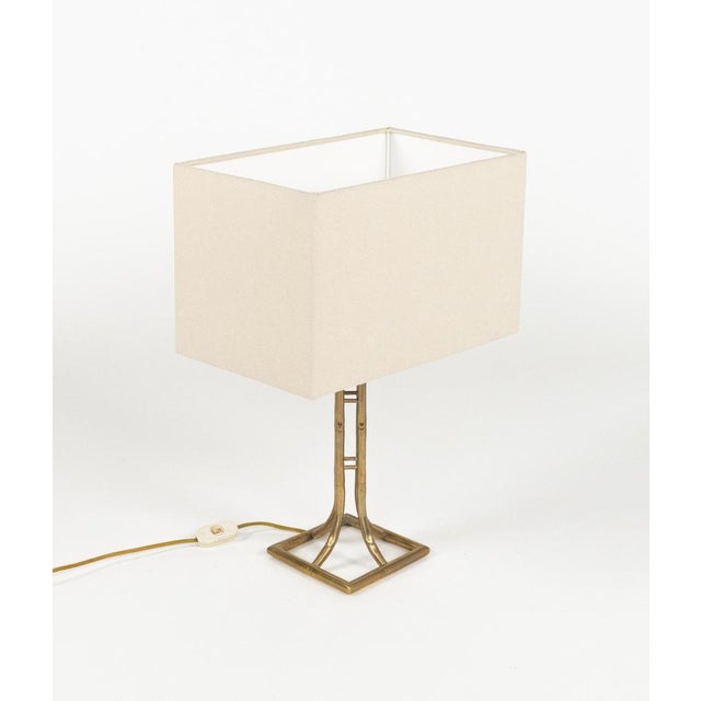 Table Lamps in Brass and Faux Bamboo, Italy, 1960s, Set of 2 For Sale - Image 4 of 14